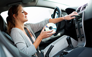 Picture with woman in car